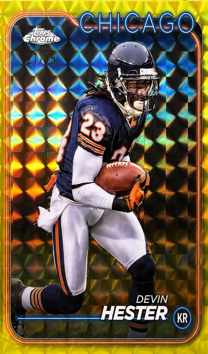 2024 Topps Chrome Football Yellow Geometric Refractor Devin Hester #17