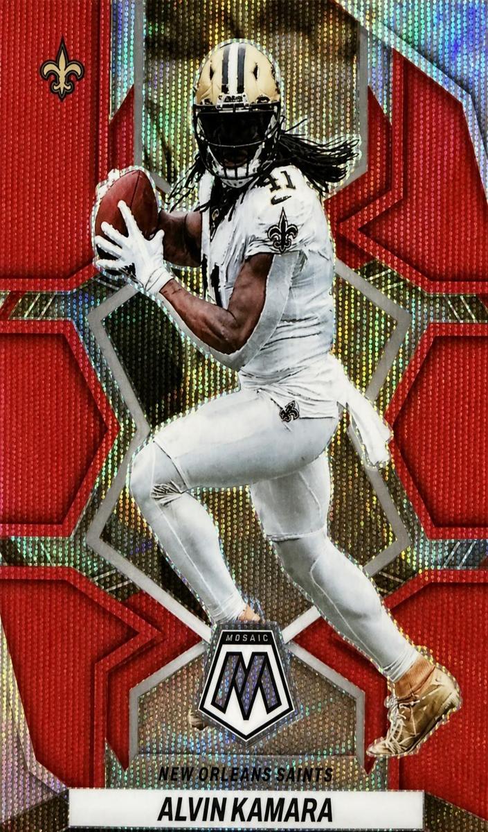 2022 Panini Mosaic Football Red Wave Alvin Kamara #140