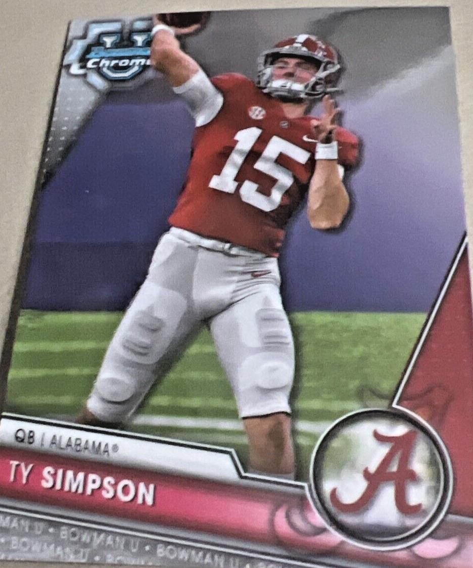 2023 Bowman Chrome University Football Ty Simpson #23