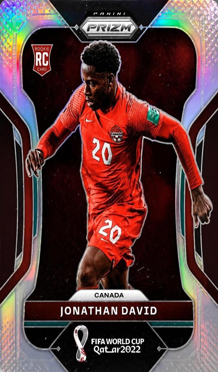 2022 Panini Prizm FIFA World Cup Qatar Soccer Silver Jonathan David #49 RAW Ungraded