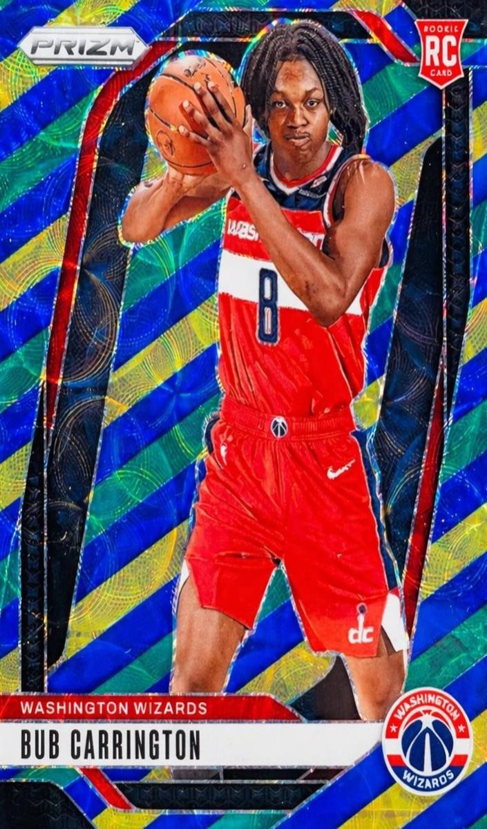 2024 Panini Prizm Basketball Choice Blue Yellow and Green Bub Carrington #244 PSA 10