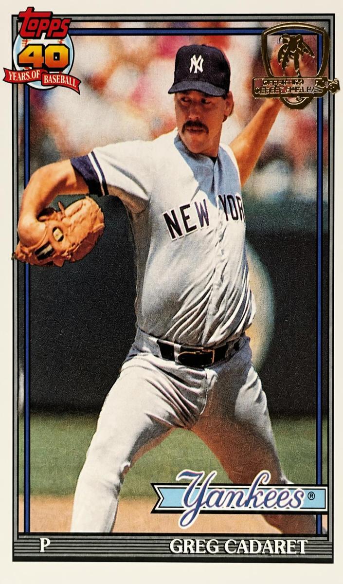 1991 Topps Baseball Greg Cadaret #187 PSA 9
