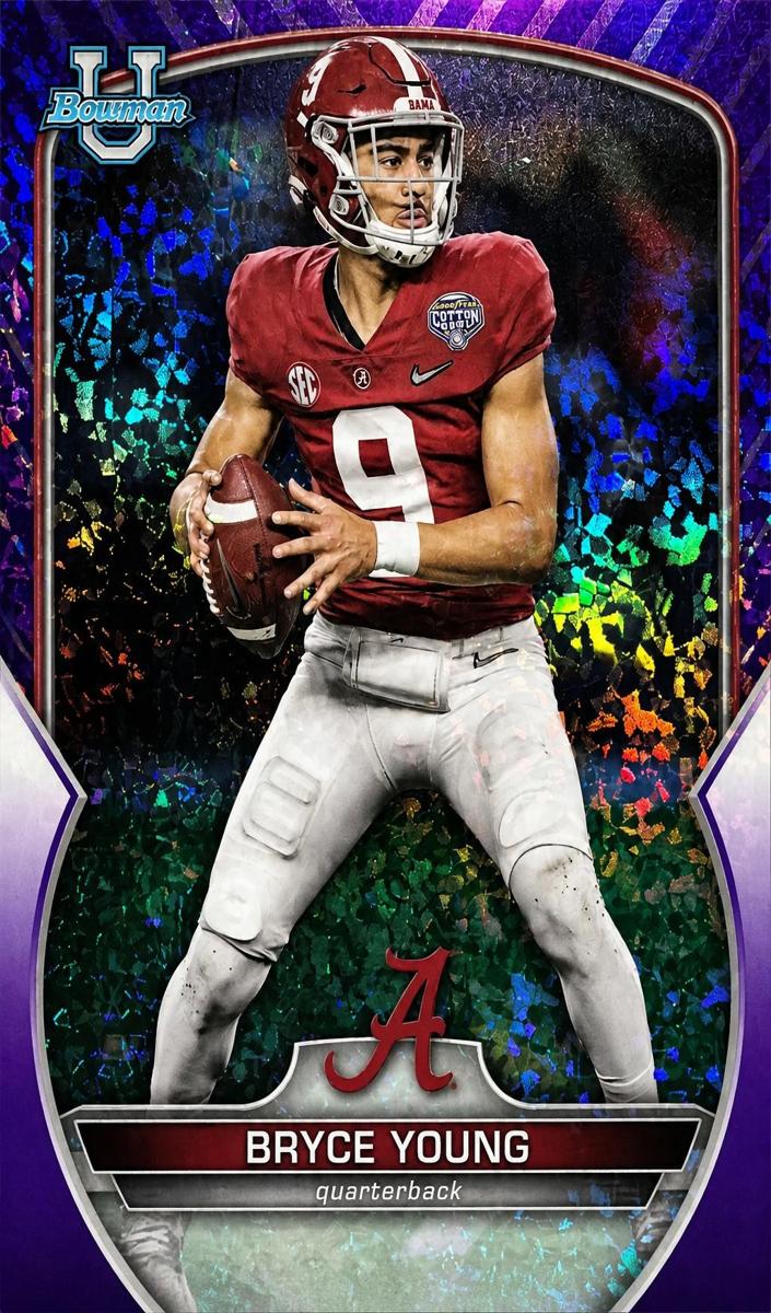 2022 Bowman Chrome University Football Purple Mini-Diamond Refractor Bryce Young #1