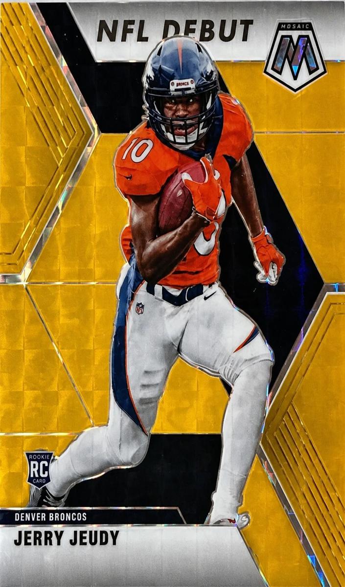 2020 Panini Mosaic Football Gold Fluorescent Jerry Jeudy #267
