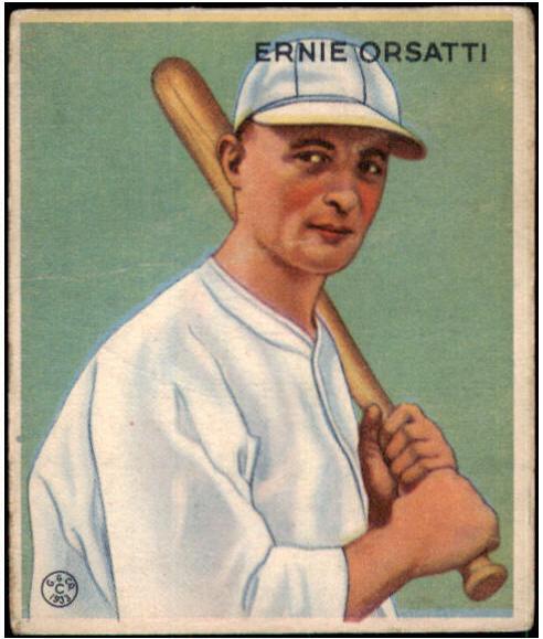 1933 R319 Goudey Baseball Ernie Orsatti #201 PSA 6