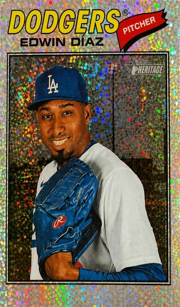 2026 Topps Heritage Baseball Silver Sparkle Refractor Edwin Diaz #36