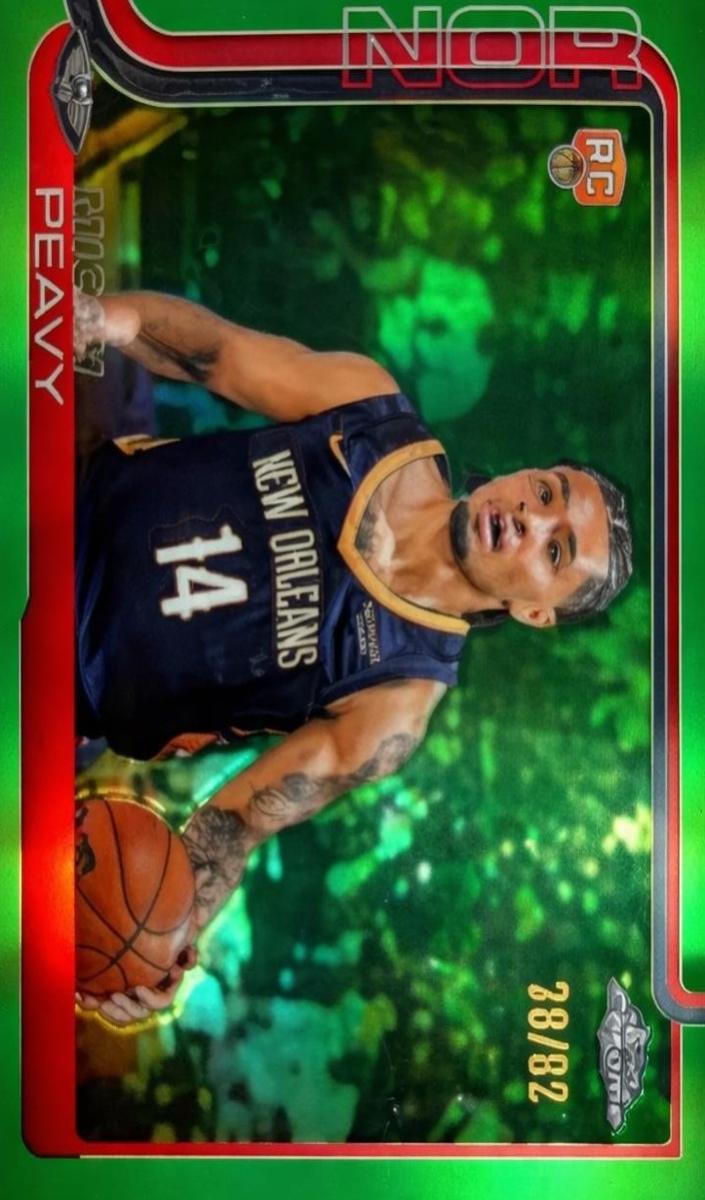 2025 Topps Chrome Basketball RayWave Green Refractor Micah Peavy #291