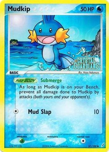 2006 Pokemon EX Crystal Guardians Reverse Foil Mudkip #57 PSA 8