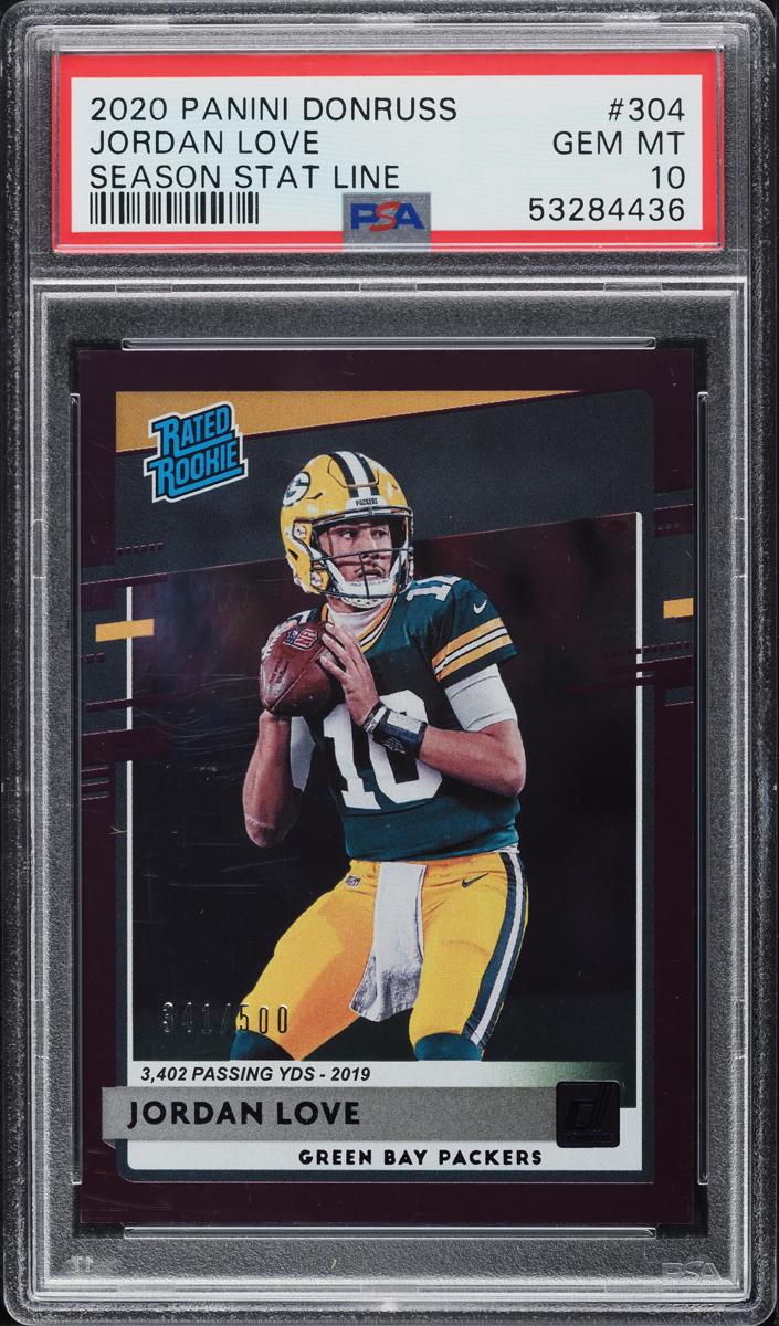 2020 Panini Donruss Football Season Stat Line Jordan Love #304