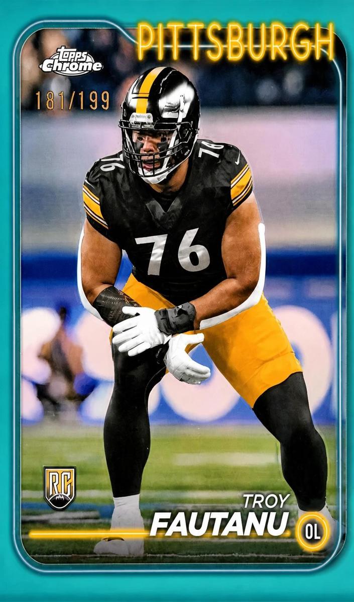 2024 Topps Chrome Football Aqua Sonar Refractor Troy Fautanu #295