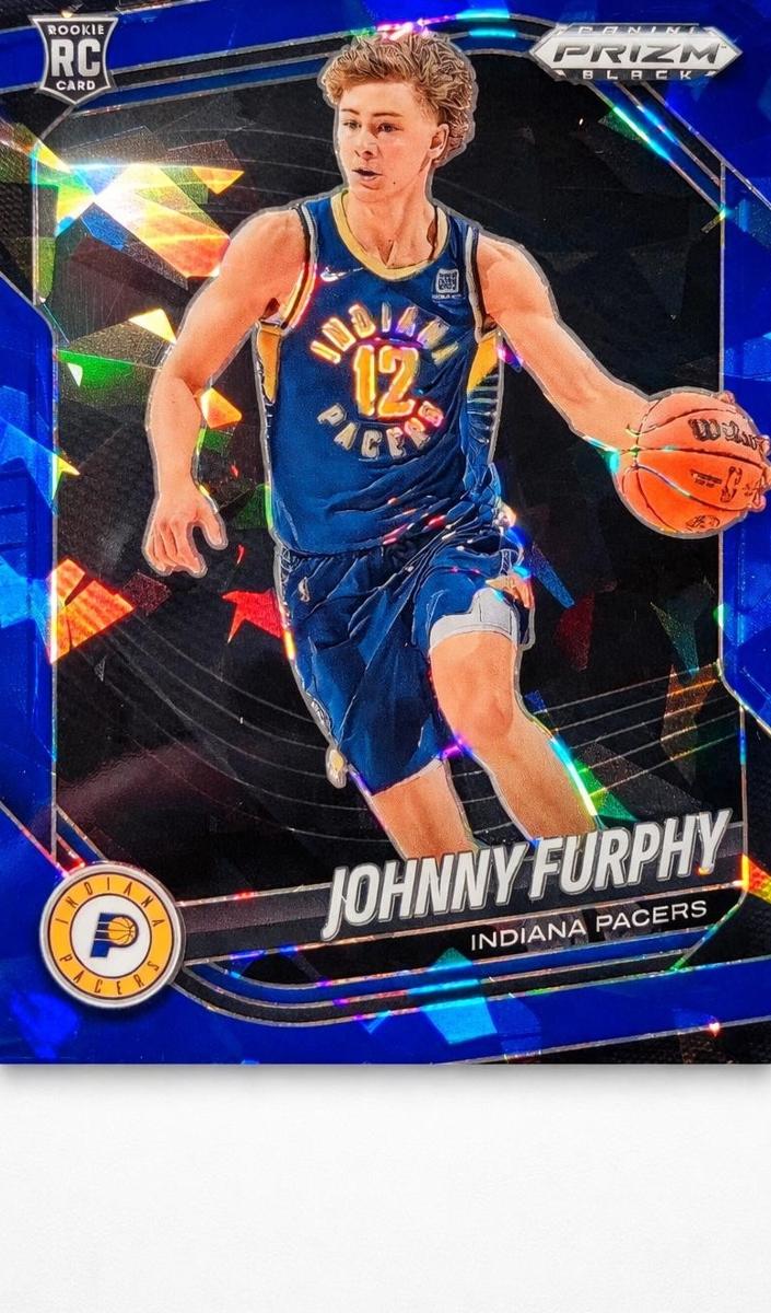 2024 Panini Prizm Black Basketball Blue Ice Johnny Furphy #206