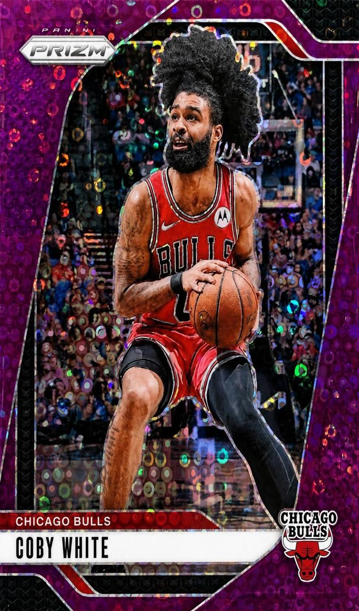 2024 Panini Prizm Basketball Fast Break Purple Coby White #70