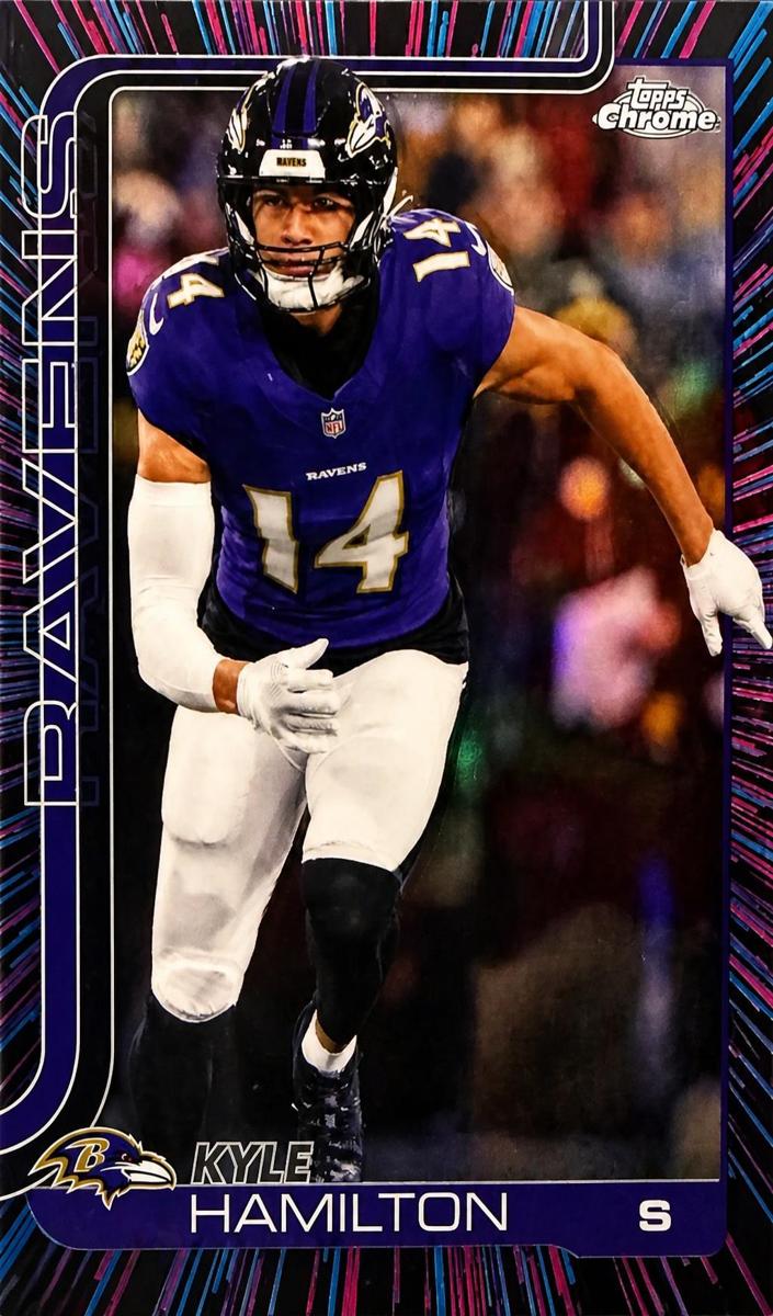 2025 Topps Chrome Football Neon Pulse Refractor Kyle Hamilton #29