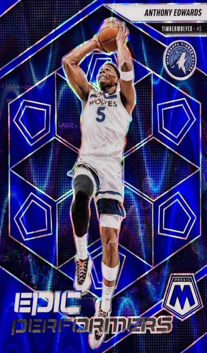 2024 Panini Mosaic Basketball Blue Seismic Anthony Edwards #9 PSA 9