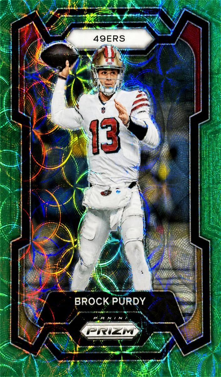 2023 Panini Prizm Football Green Scope Brock Purdy #266 PSA 7