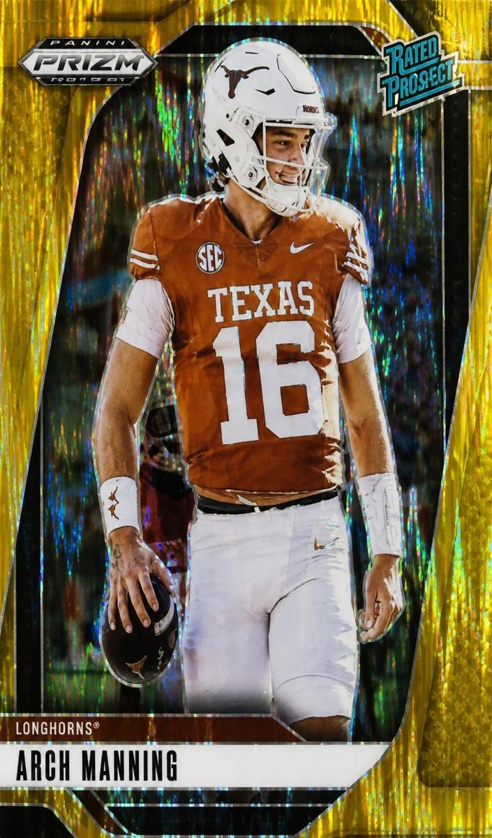 2025 Panini Prizm Draft Picks Football Gold Flash Arch Manning #166