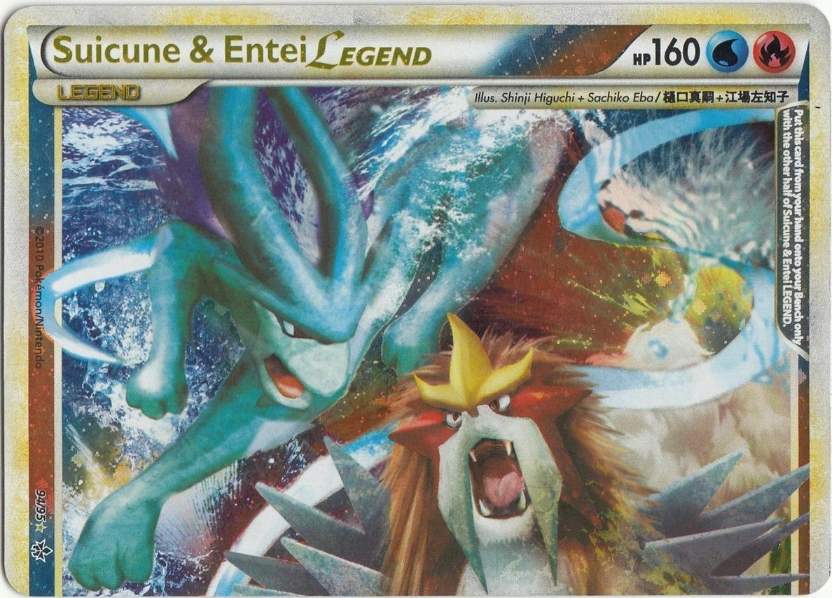2010 Pokemon HeartGold & SoulSilver Unleashed Legend Suicune & Entei #94 PSA 8