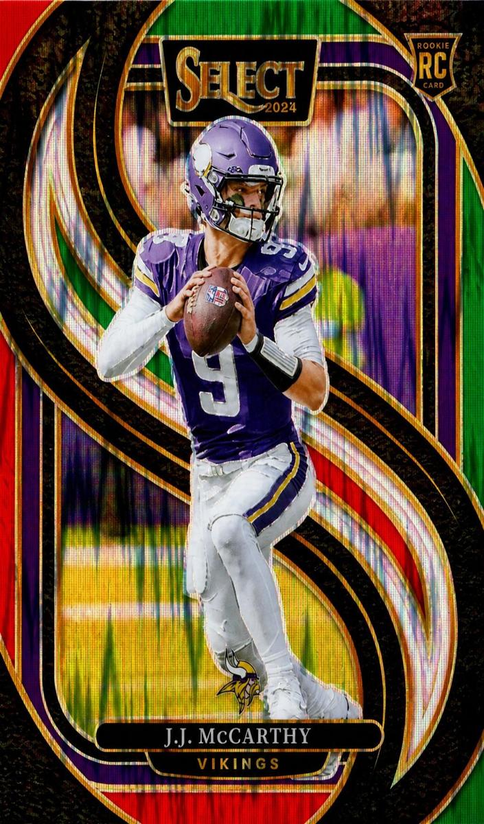2024 Panini Select Football Green and Red Shock J.J. McCarthy #134