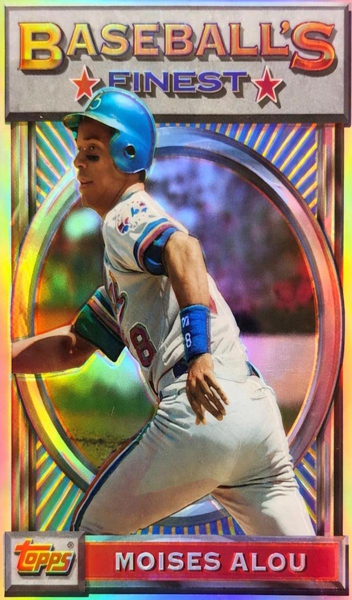 1993 Topps Finest Baseball Refractor Moises Alou #189 PSA 7