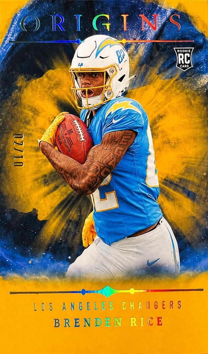 2024 Panini Origins Football Gold Brenden Rice #111