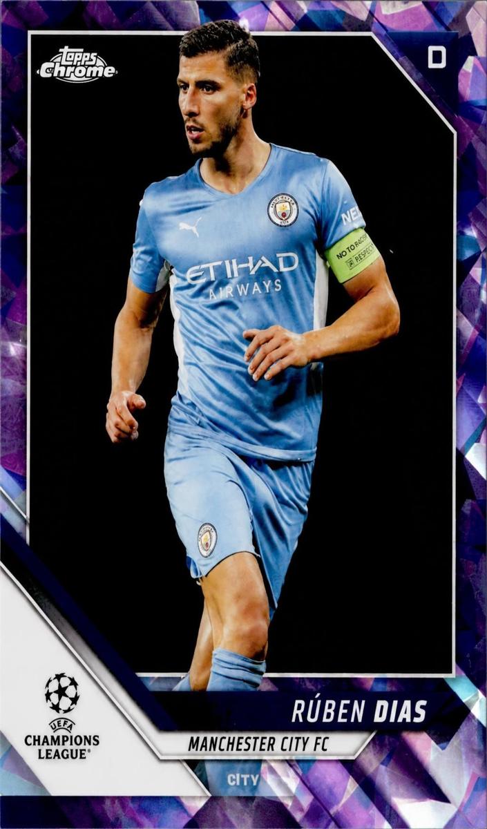 2021 Topps Chrome Sapphire UEFA Champions League Soccer Purple Ruben Dias #196