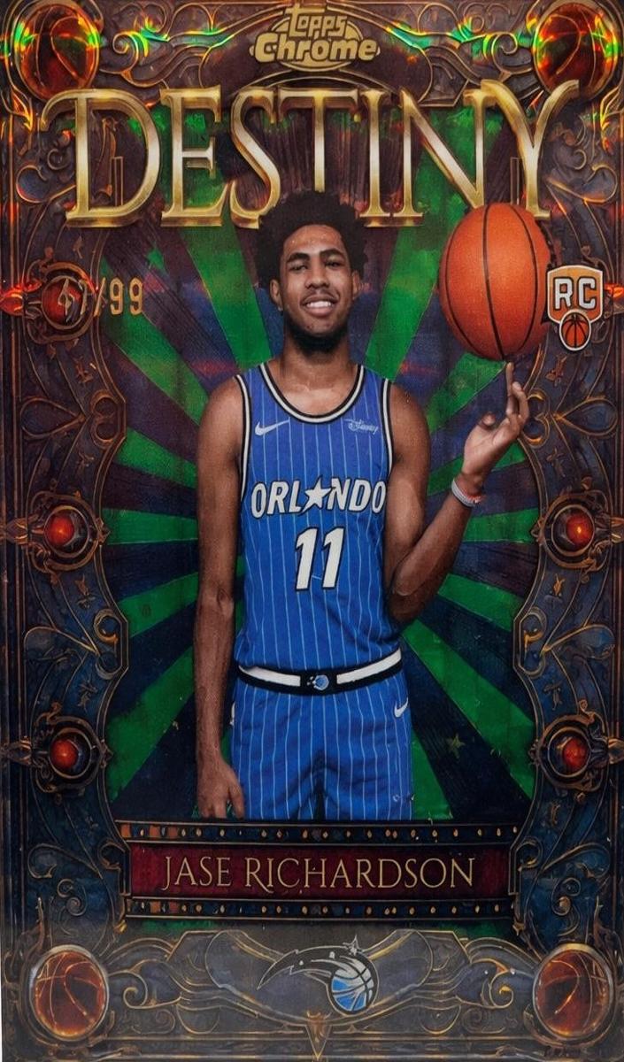2025 Topps Chrome Basketball Geometric Green Refractor Jase Richardson #D-21