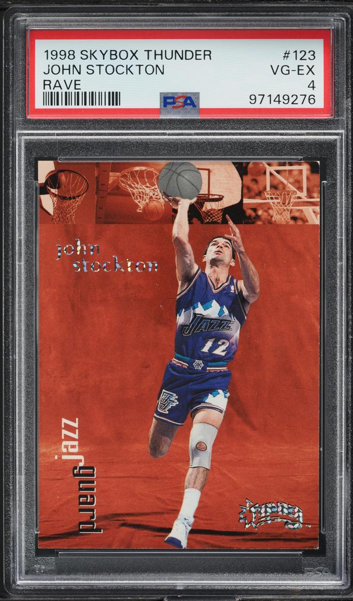 1998 Skybox Thunder Basketball Rave John Stockton #123 PSA 4
