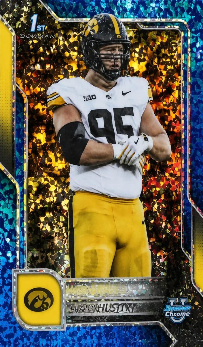2025 Bowman Chrome University Football Blue Mini-Diamond Refractor Aaron Graves #45