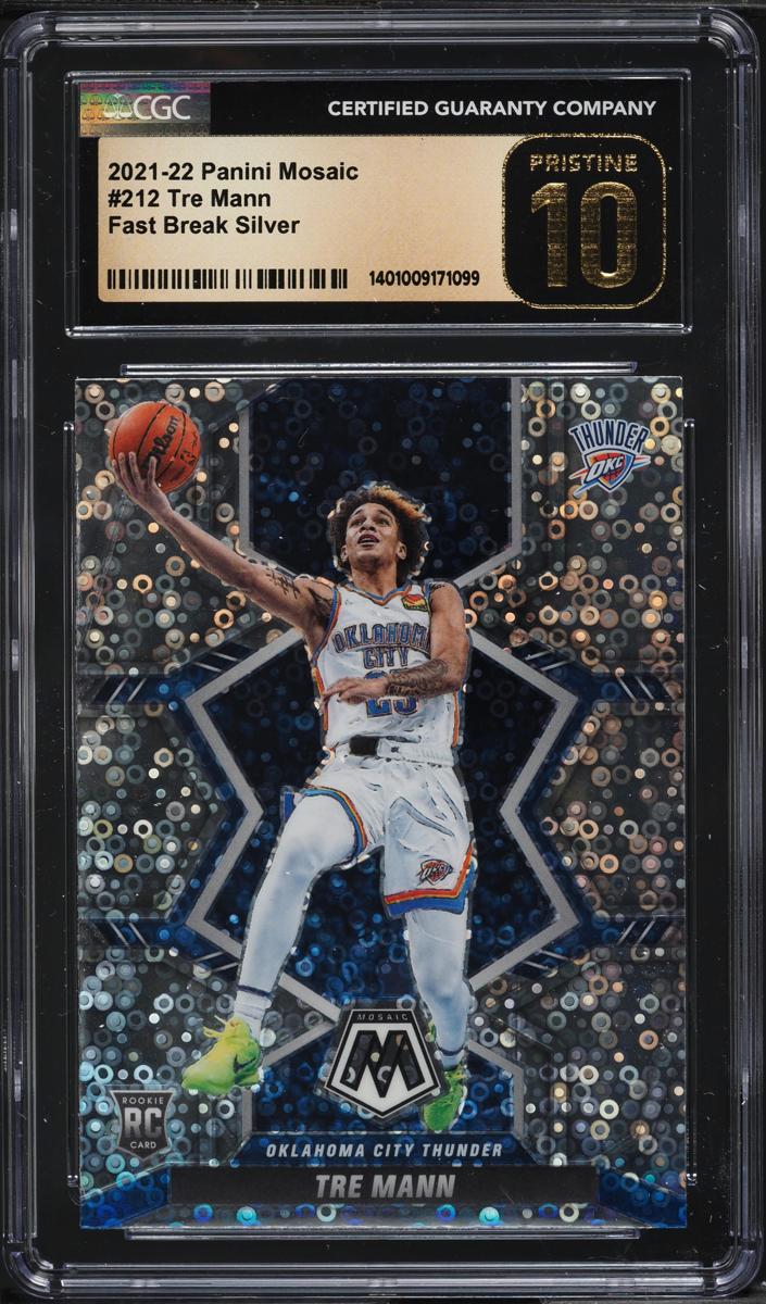 2021 Panini Mosaic Basketball Fast Break Silver Tre Mann #212 CGC 10