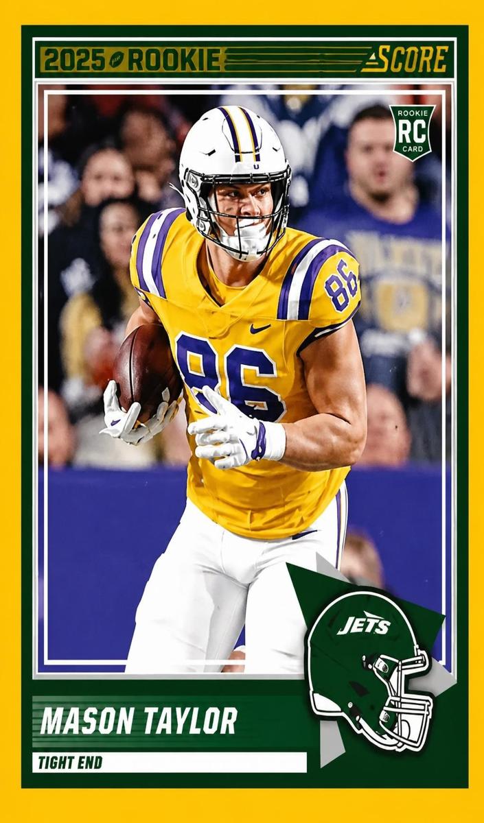 2025 Panini Score Football Gold Mason Taylor #7
