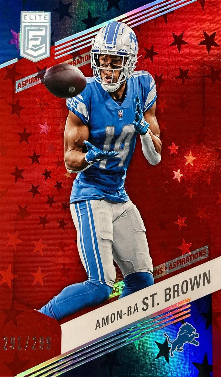 2023 Donruss Elite Football Aspirations Stars Amon-Ra St. Brown #7 PSA 8.5