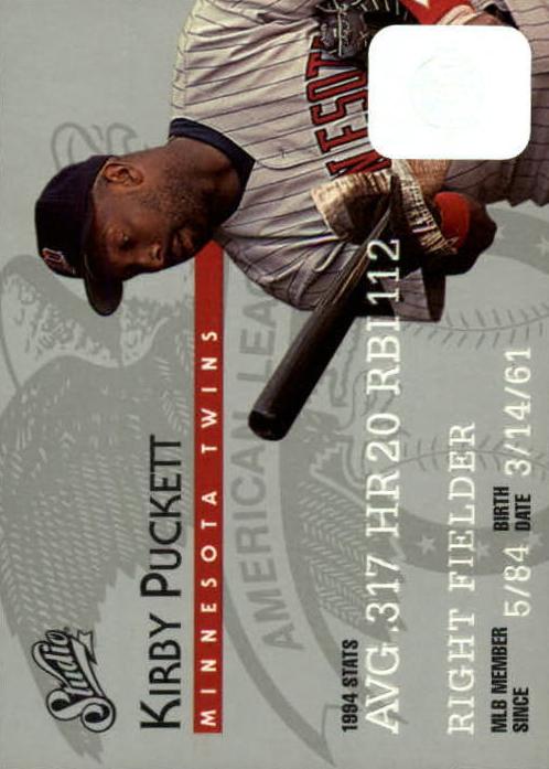 1995 Studio Baseball Kirby Puckett #22 PSA 10