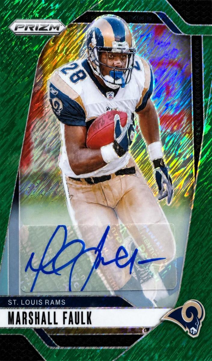 2024 Panini Prizm Football Green Shimmer Marshall Faulk #299