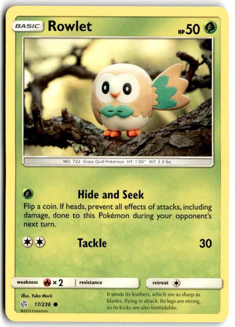 2019 Pokemon Sun & Moon Cosmic Eclipse Rowlet #17