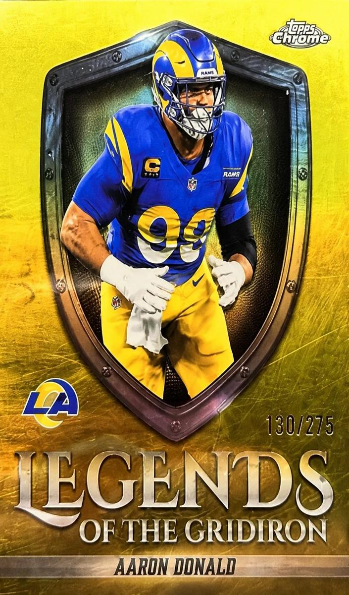 2025 Topps Chrome Football Yellow Refractor Aaron Donald #LOG-40