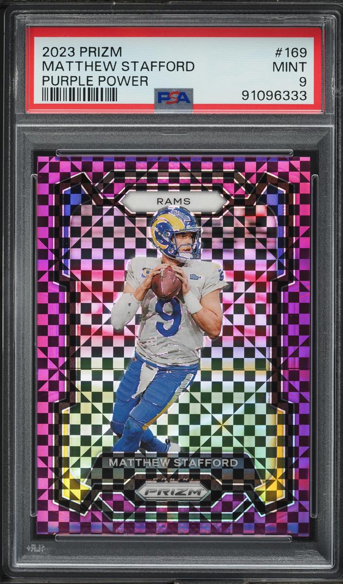 2023 Panini Prizm Football Purple Power Matthew Stafford #169 PSA 8.5