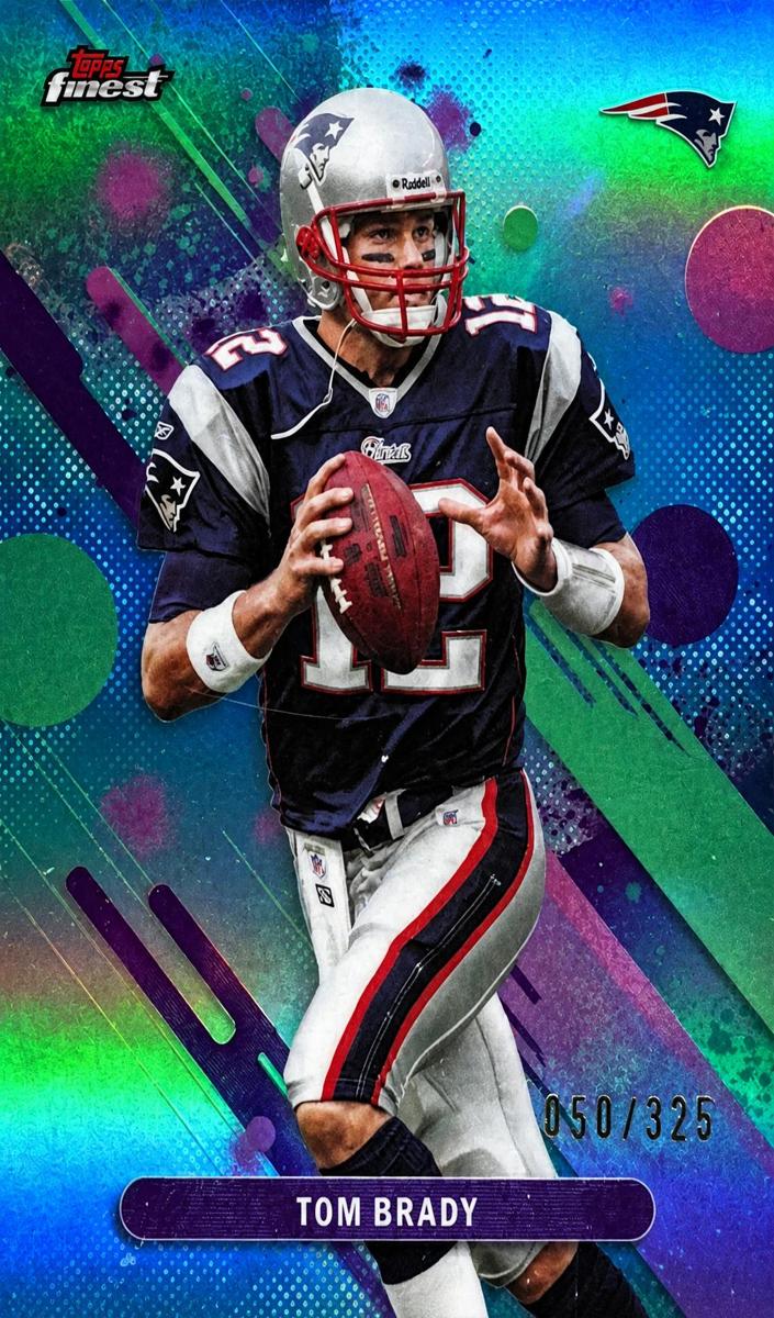 2025 Topps Finest Football Sky Blue Refractor Tom Brady #100