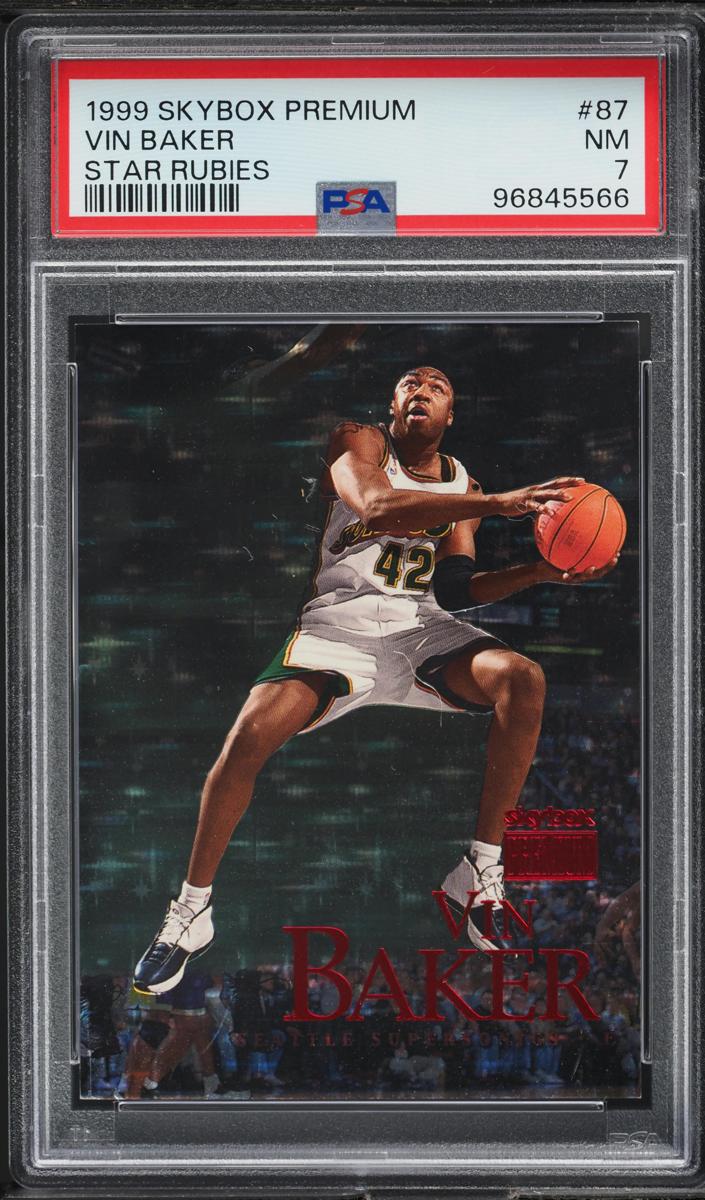 1999 Skybox Premium Basketball Star Rubies Vin Baker #87 PSA 7
