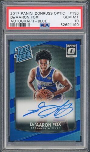 2017 Donruss Optic Basketball Blue De'Aaron Fox #196 PSA 10