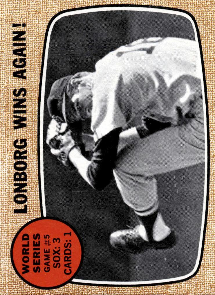 1968 Topps Baseball Lonborg Wins Again World Series Game #5 #155