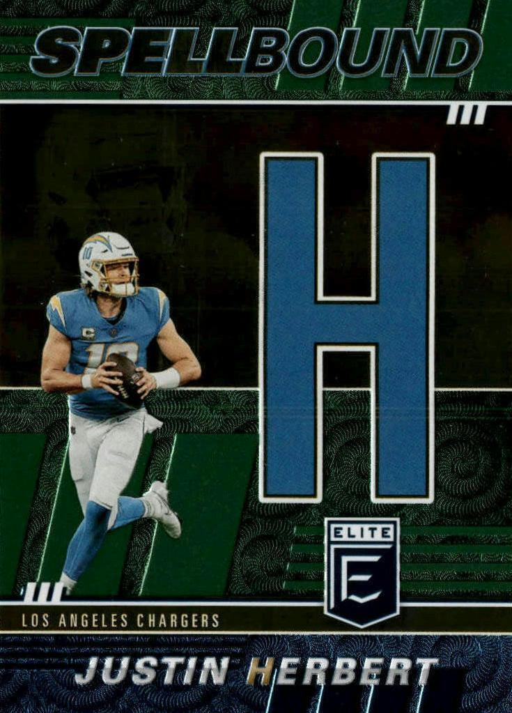 2022 Donruss Elite Football Green Justin Herbert #SB-JH1 PSA 10