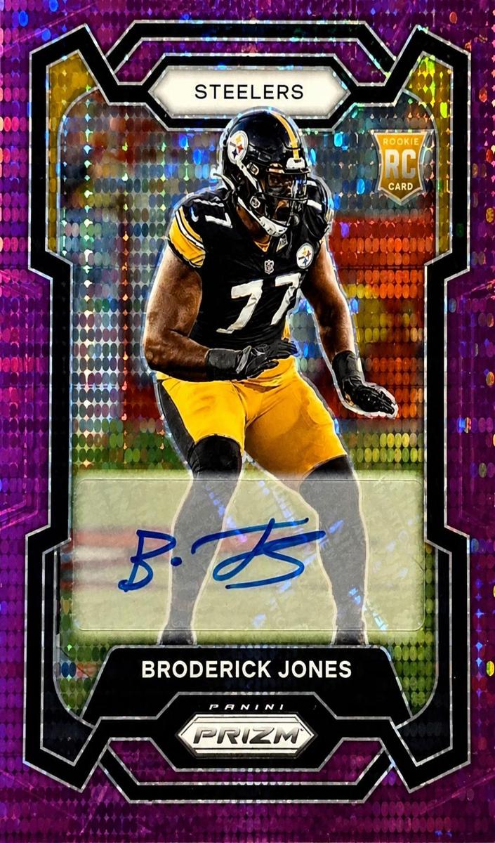 2023 Panini Prizm Football Purple Pulsar Broderick Jones #385