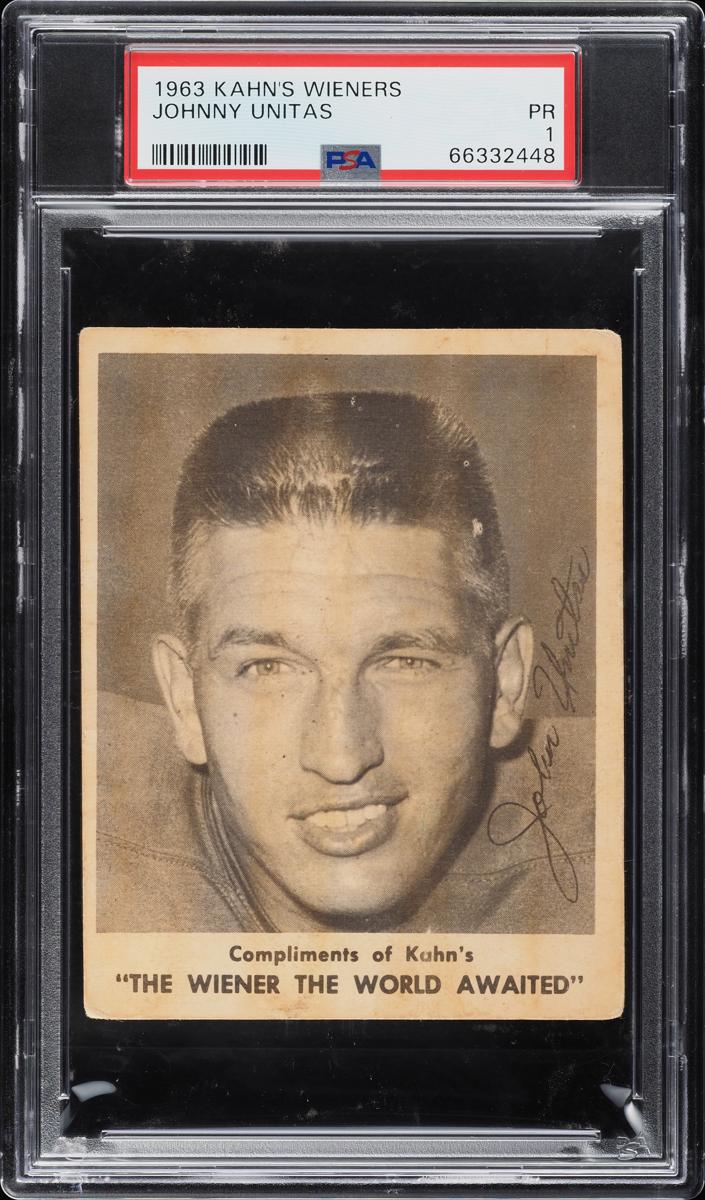 1963 Kahn's Wieners Football Johnny Unitas #NNO PSA 1