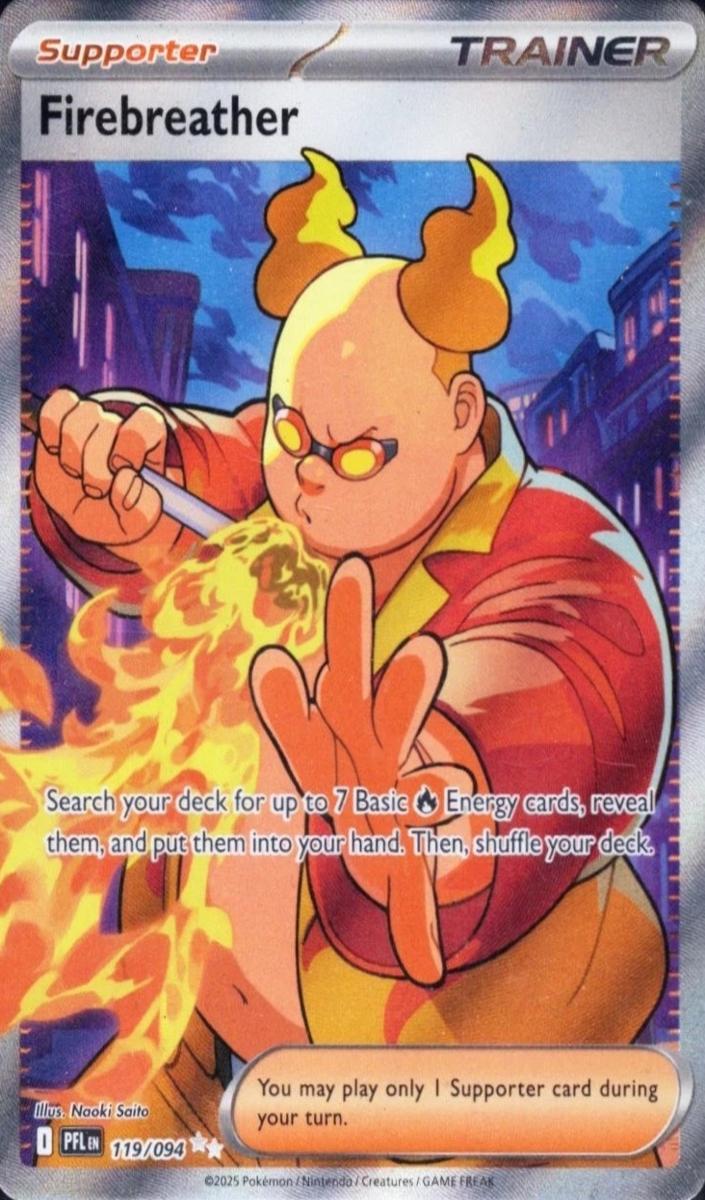 2025 Pokemon Mega Evolution Phantasmal Flames Firebreather #119 RAW Ungraded