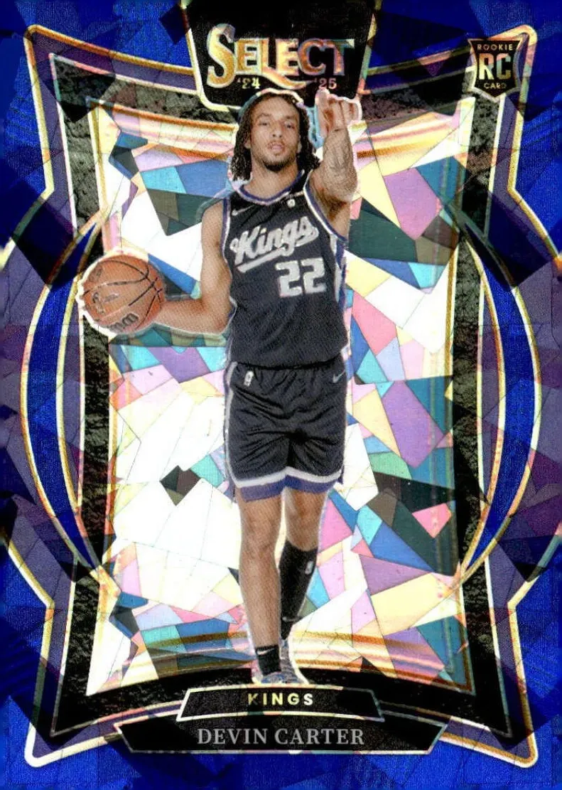 2024 Panini Select Basketball Blue Cracked Ice Devin Carter #92