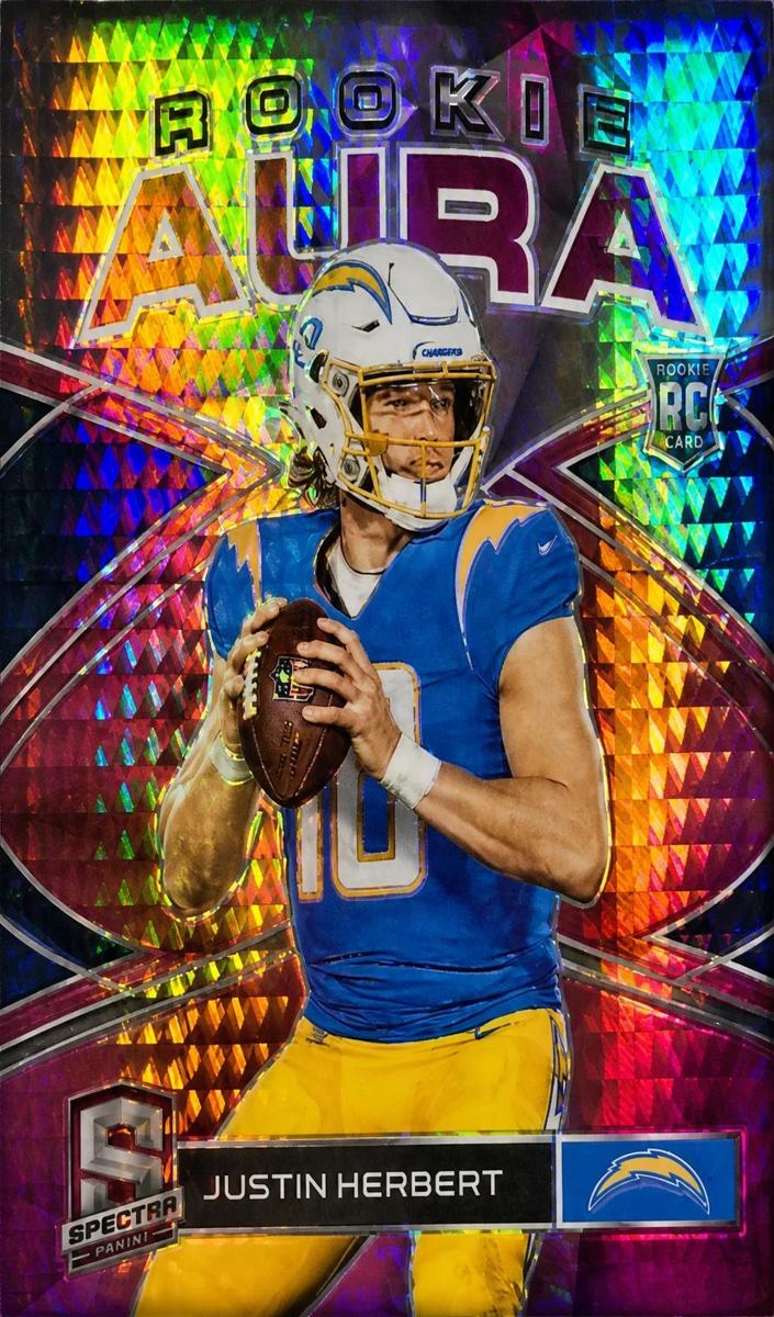 2020 Panini Spectra Football Neon Pink Justin Herbert #RA-18