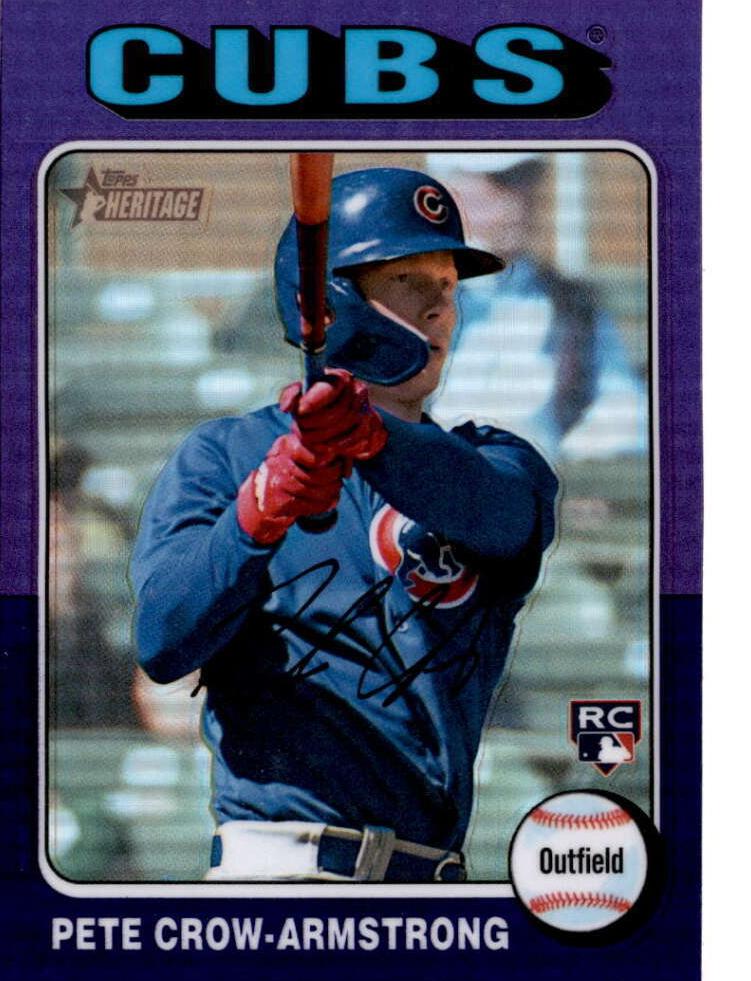 2024 Topps Heritage Chrome Baseball Purple Pete Crow-Armstrong #177 PSA 9
