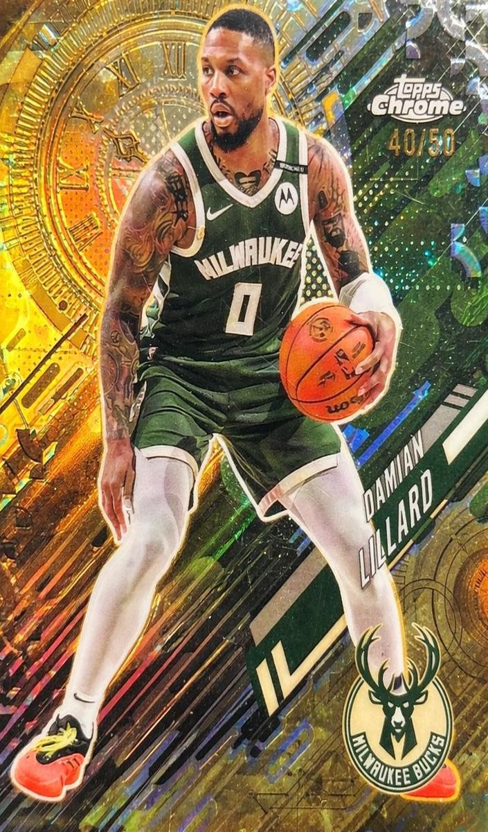 2025 Topps Chrome Basketball Gold Refractor Damian Lillard #GT-10