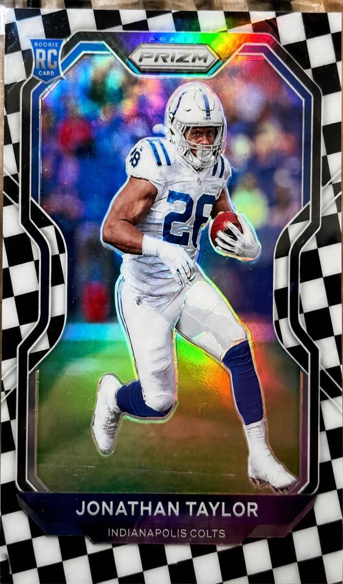 2020 Panini Prizm Football Black and White Checker Prizm Jonathan Taylor #332