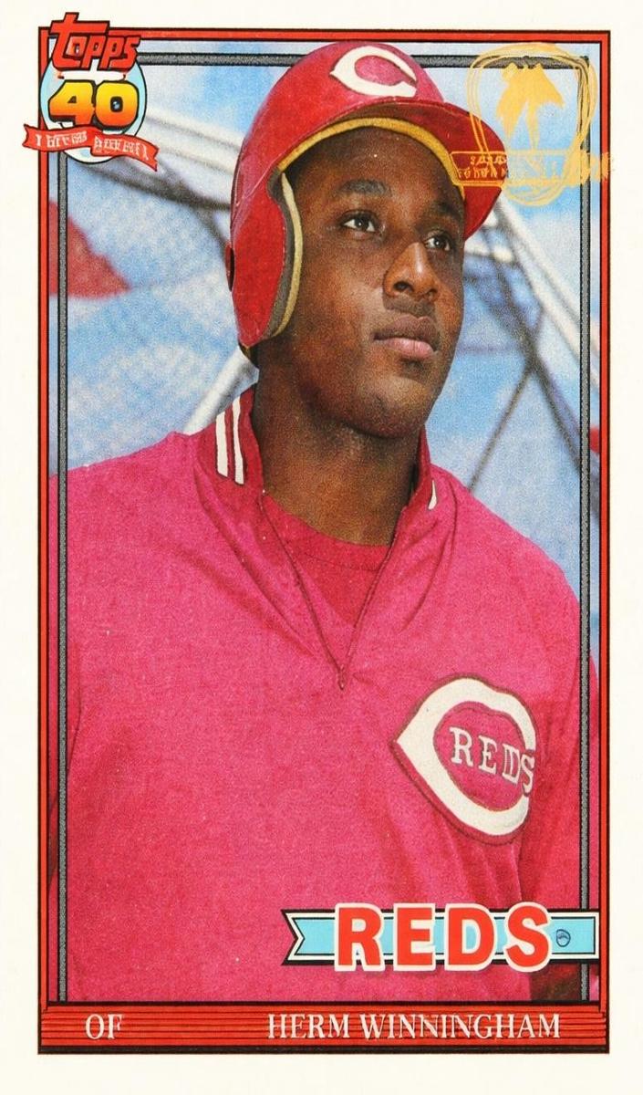 1991 Topps Baseball Herm Winningham #204 PSA 8.5